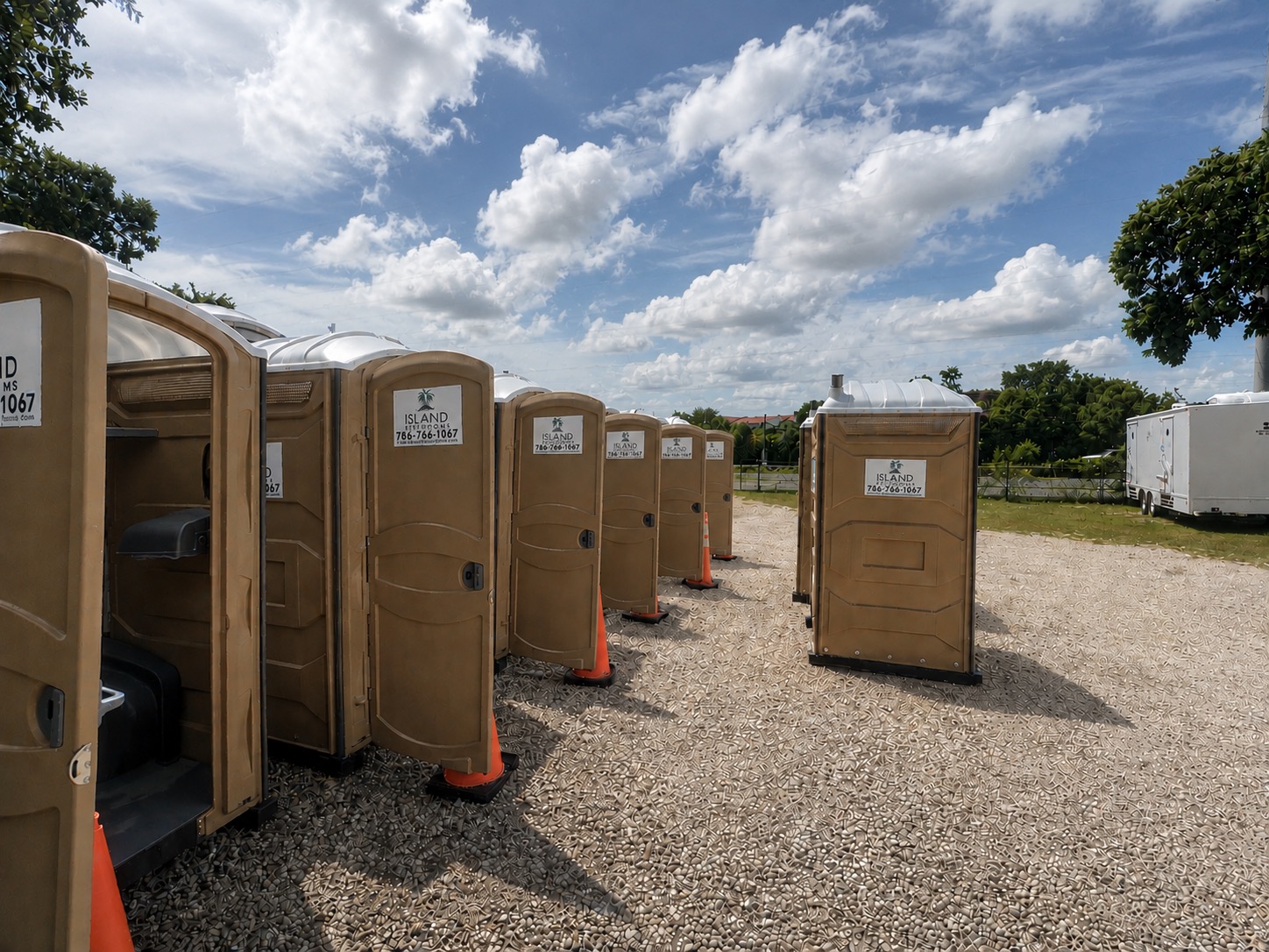 Porta potty rentals on a South Florida construction site